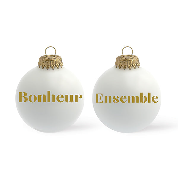 Boule de Noël personnalisée BLANC MAT