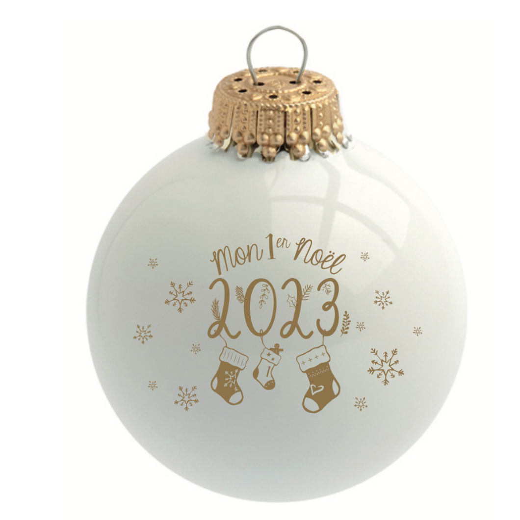 Boule de Noël personnalisée mon Premier Noël 2023