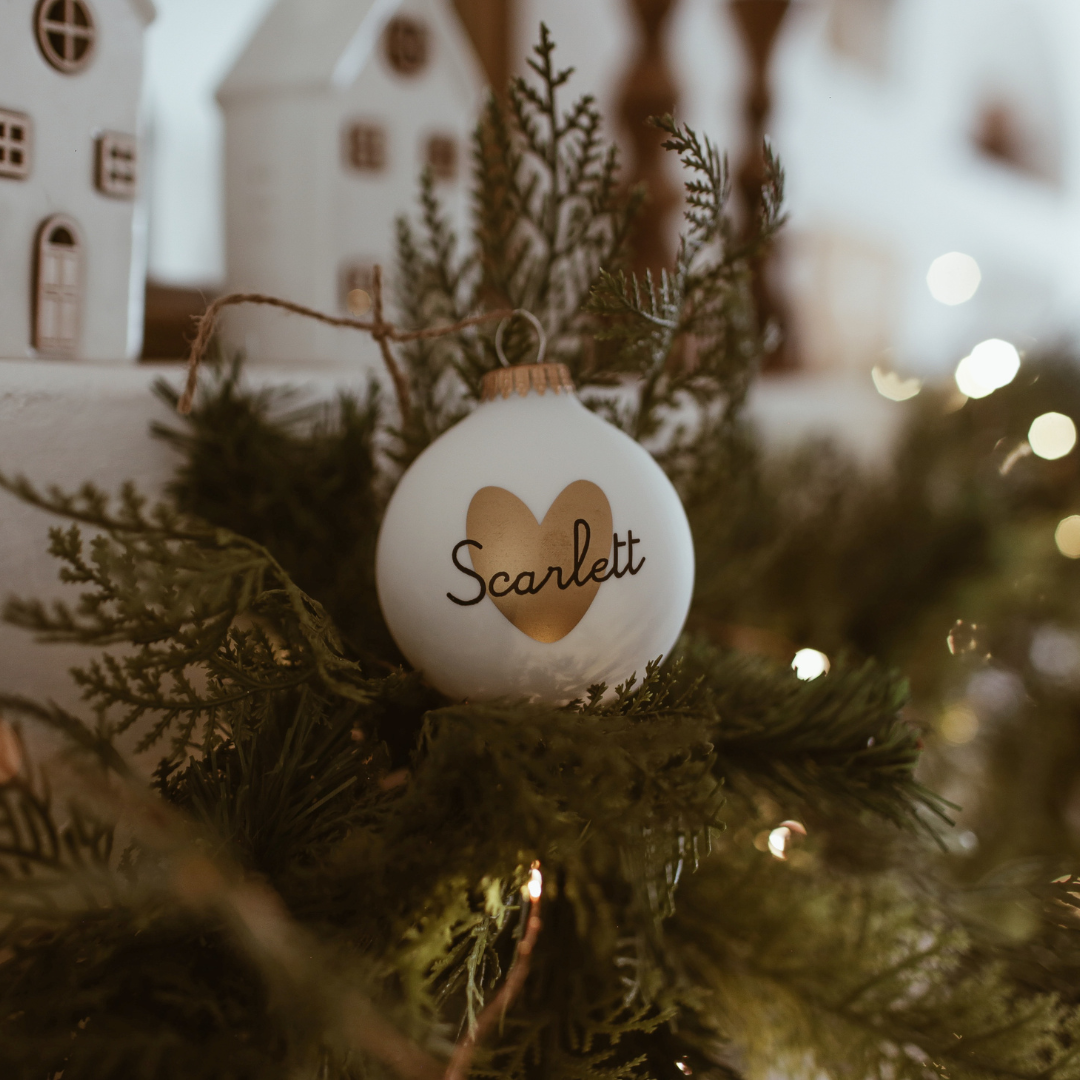 Boule de Noël Coeur doré par Atelier Wagram