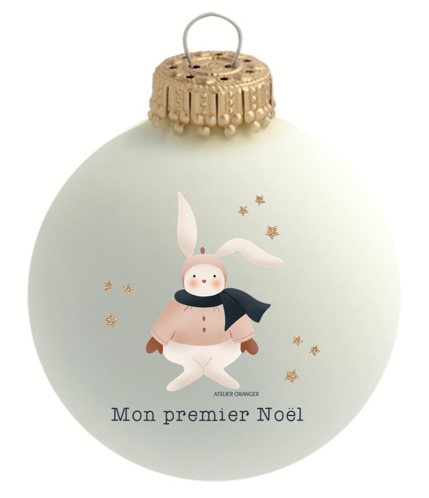 Boule de Noël personnalisée Lapin par Atelier Oranger®