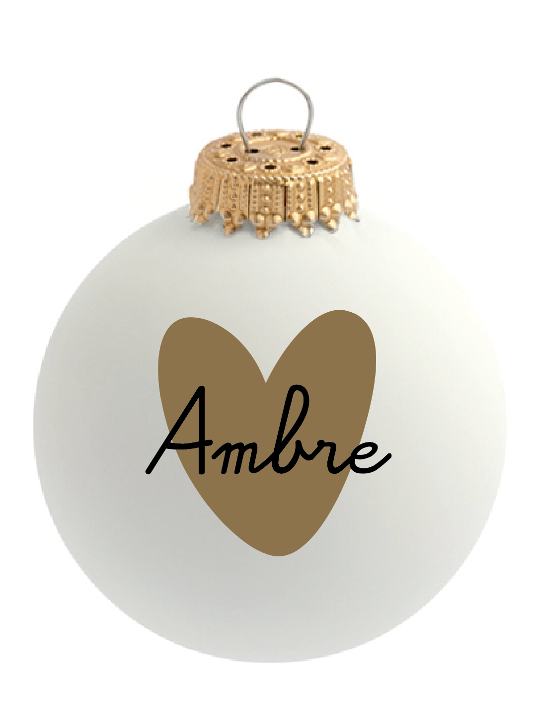 Boule de Noël Coeur doré par Atelier Wagram