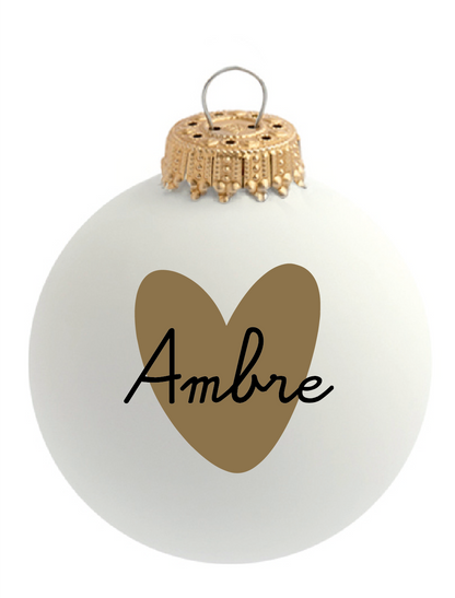 Boule de Noël Coeur doré par Atelier Wagram