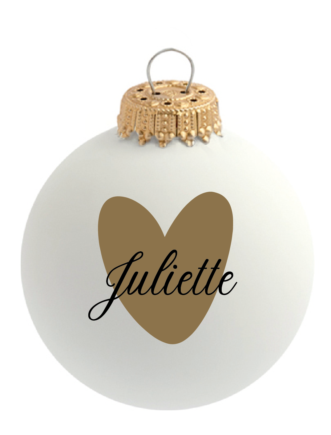 Boule de Noël Coeur doré par Atelier Wagram