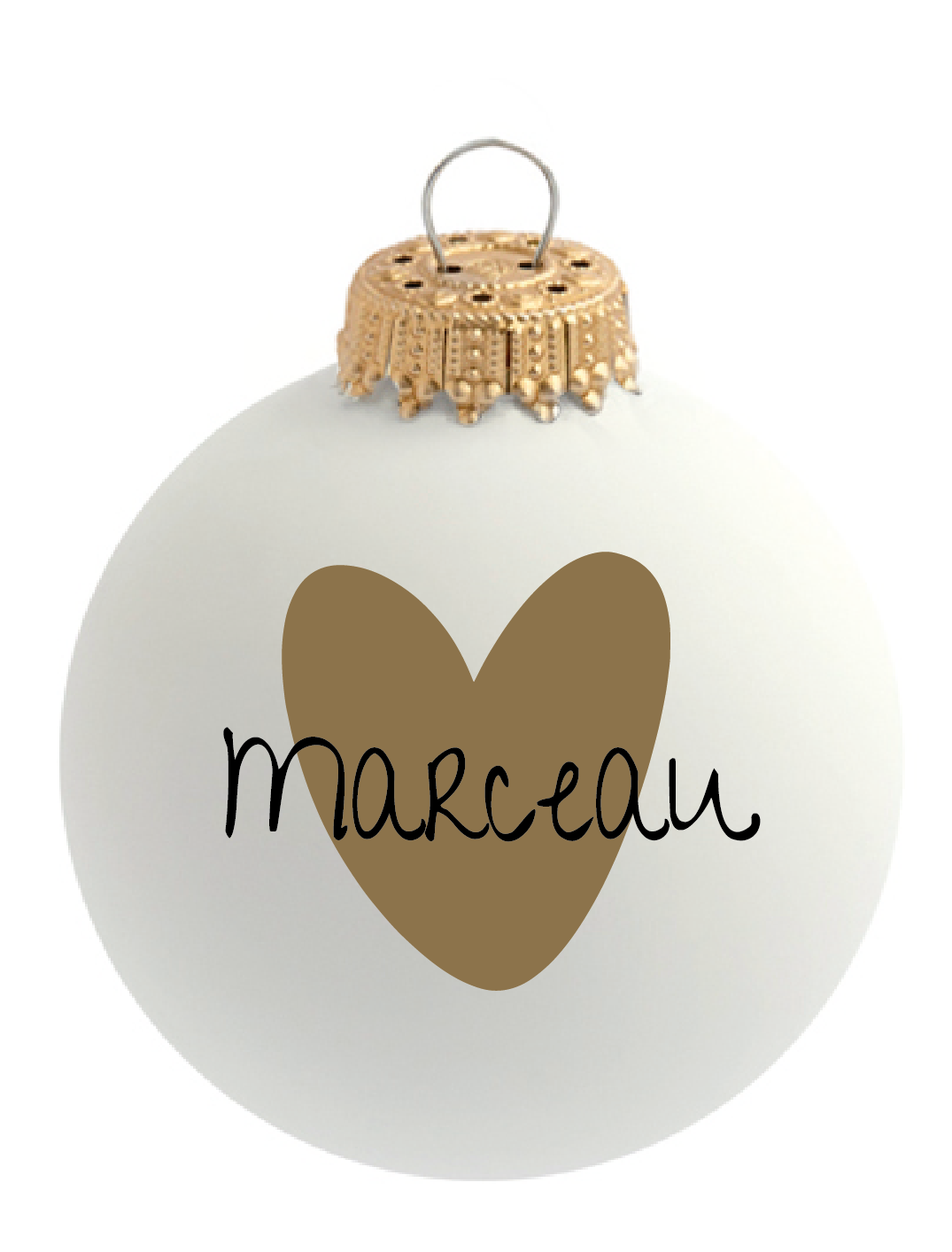 Boule de Noël Coeur doré par Atelier Wagram