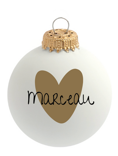 Boule de Noël Coeur doré par Atelier Wagram