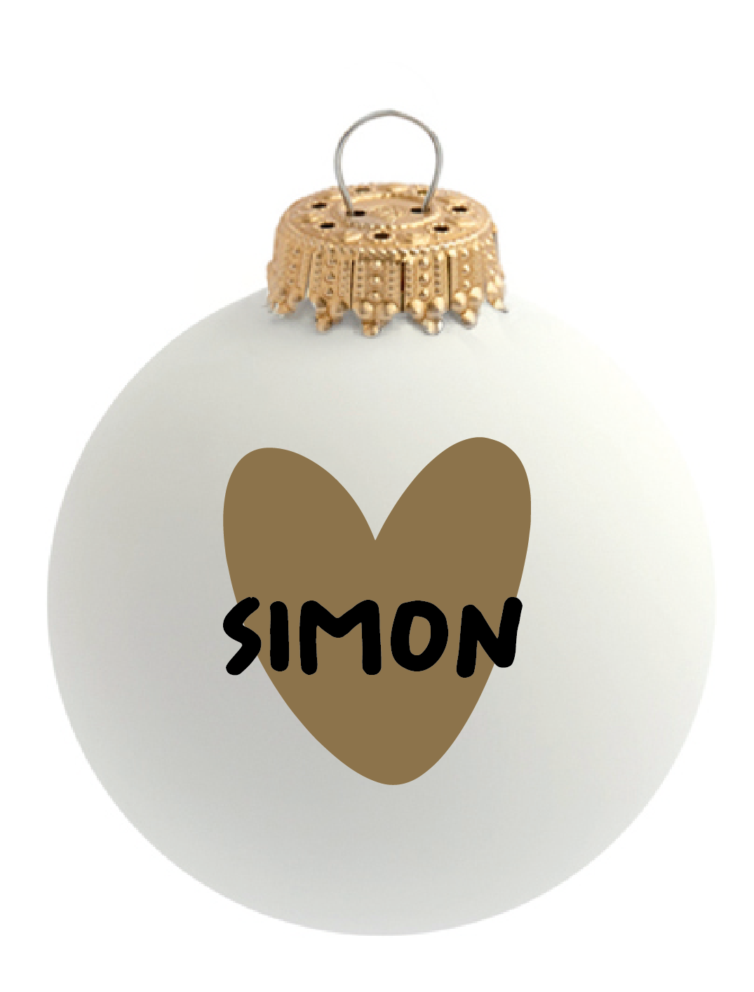 Boule de Noël Coeur doré par Atelier Wagram