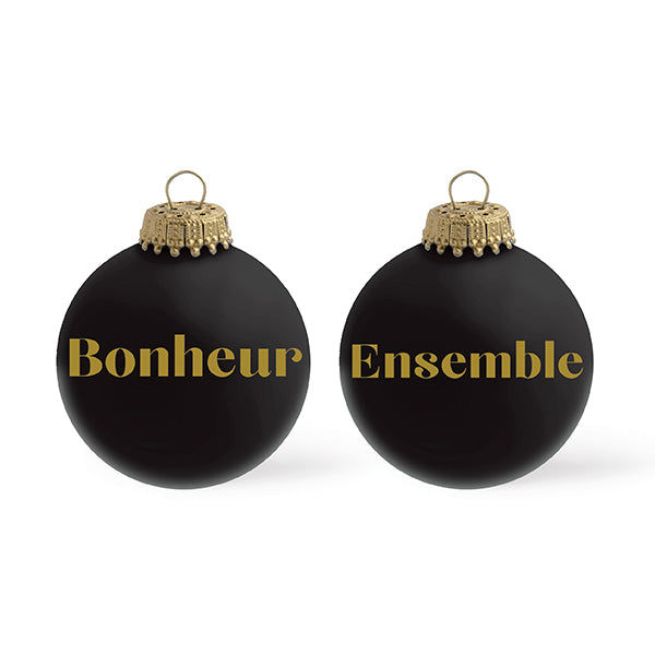 Boule de Noël personnalisée NOIR MAT