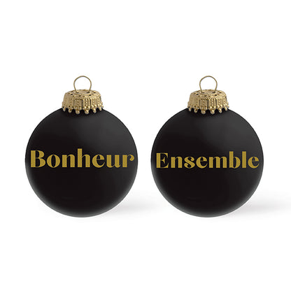 Boule de Noël personnalisée NOIR MAT