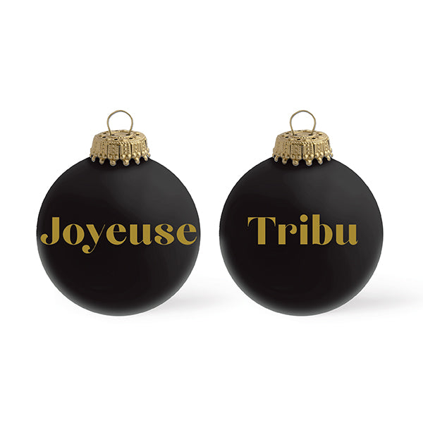 Boule de Noël personnalisée NOIR MAT
