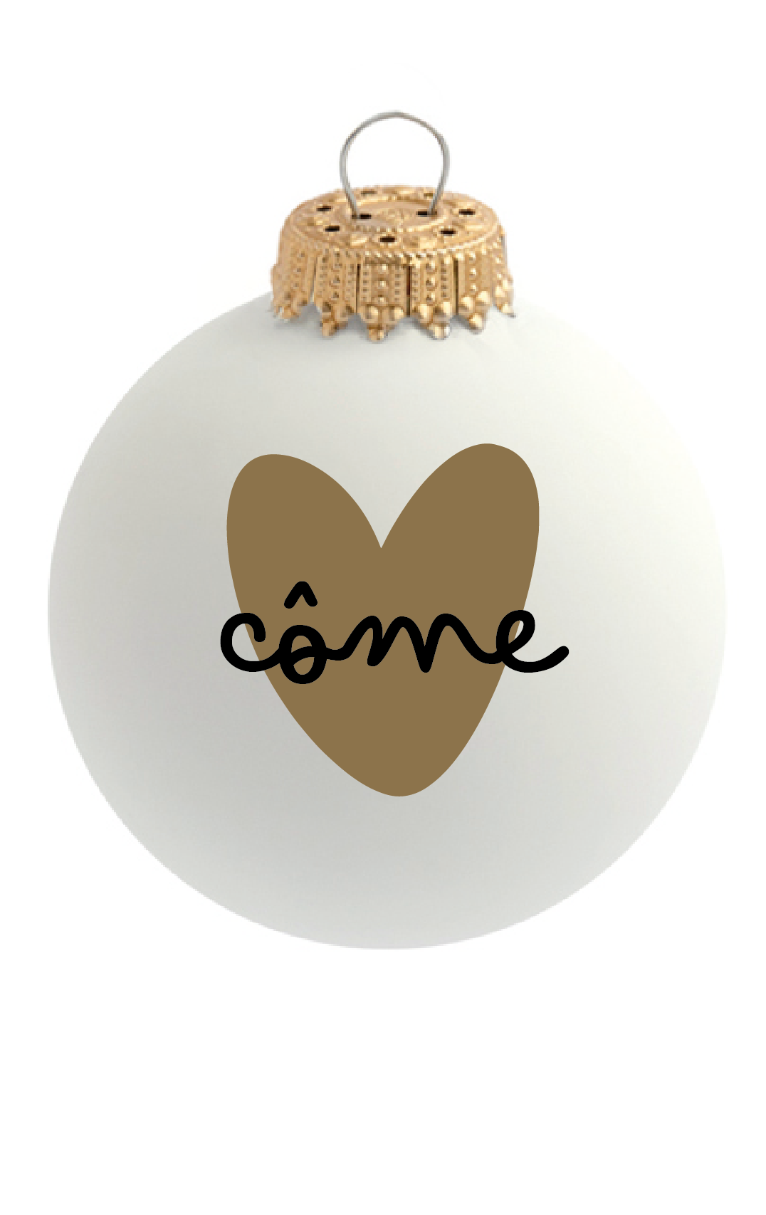 Boule de Noël Coeur doré par Atelier Wagram