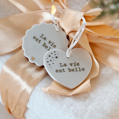 Médaillon de Noël en porcelaine BISCUIT