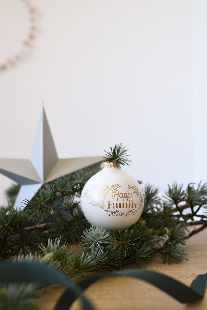 Boule de Noël personnalisée &quot;Happy Family&quot;