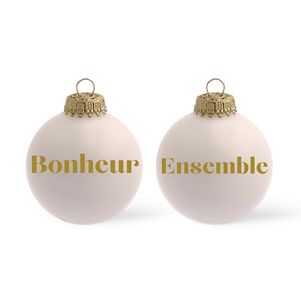 Boule de Noël personnalisée ROSE POUDRÉ