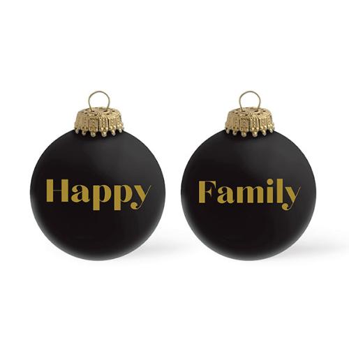 Boule de Noël personnalisée NOIR MAT