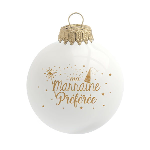 Boule de Noël personnalisée &quot;Ma Marraine préférée&quot;