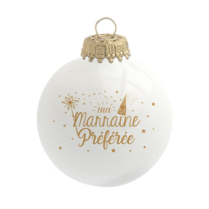 Boule de Noël personnalisée &quot;Ma Marraine préférée&quot;