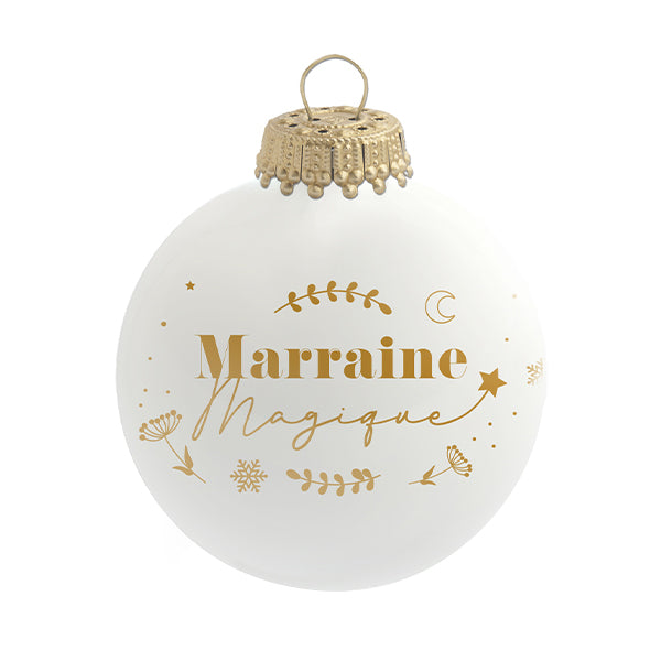 Boule de Noël personnalisée &quot;Marraine magique&quot;