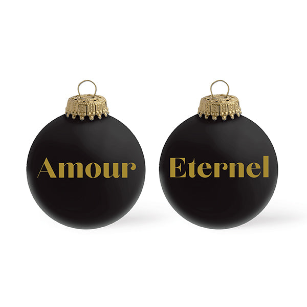 Boule de Noël personnalisée NOIR MAT