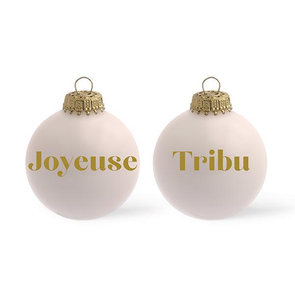 Boule de Noël personnalisée ROSE POUDRÉ