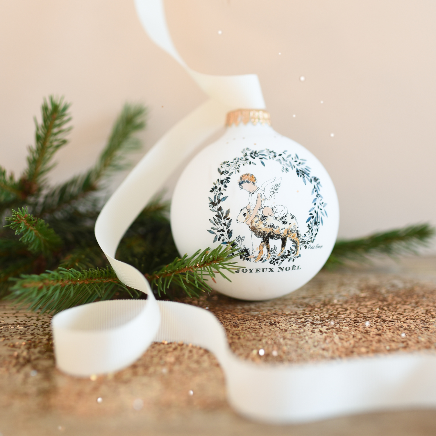Boule de Noël personnalisée Agneau par Petit Berge®