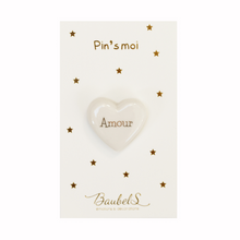 Charger l&#39;image dans la galerie, Pin&#39;s Coeur blanc Amour
